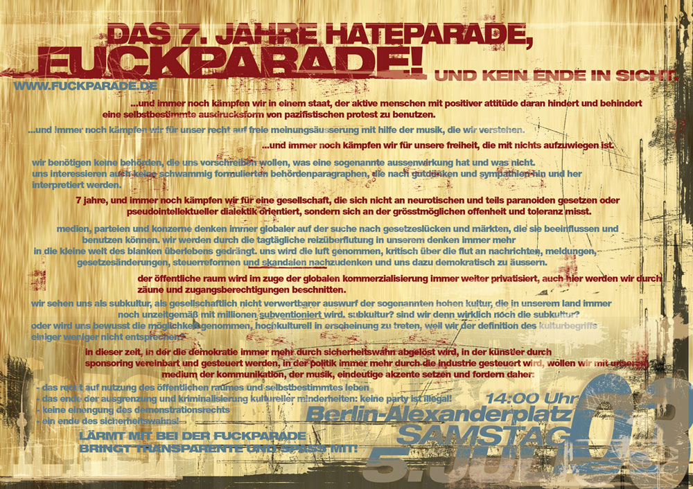 Fuckparade Flyer 2003: Rckseite