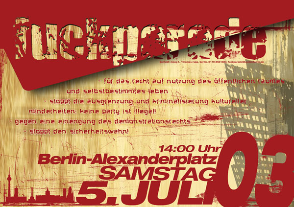 Fuckparade Flyer 2003: Vorderseite